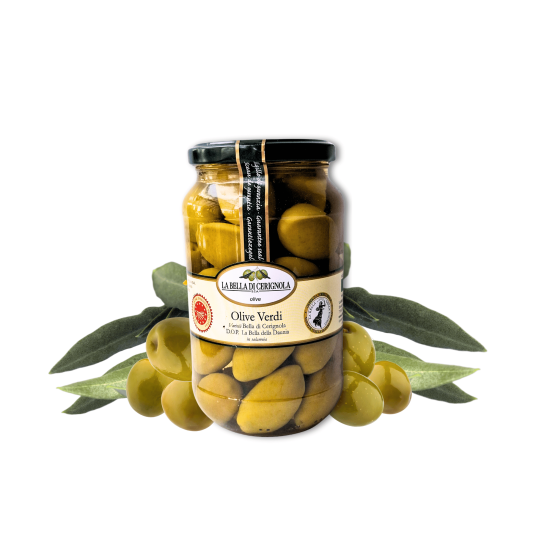 Certyfikowane oliwki giganti - Olive Verdi - odmiana Bella di Carignola DOP