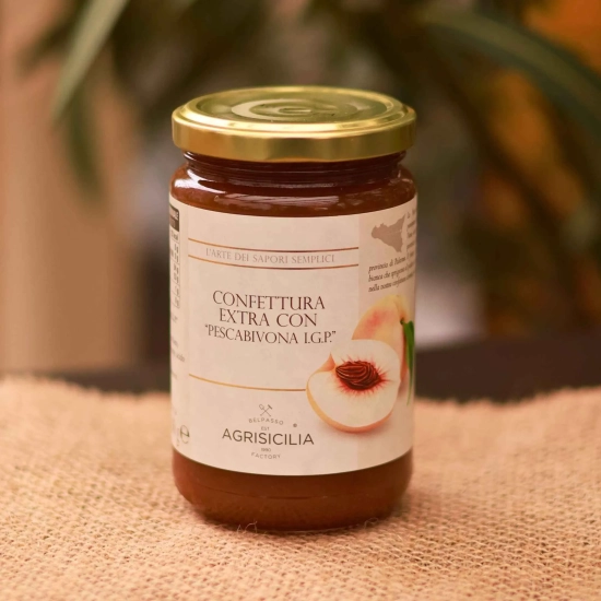 Konfitura z Sycylijskiej Brzoskwini I.G.P. 360g - Agrisicilia - Confettura extra con Pescabivona