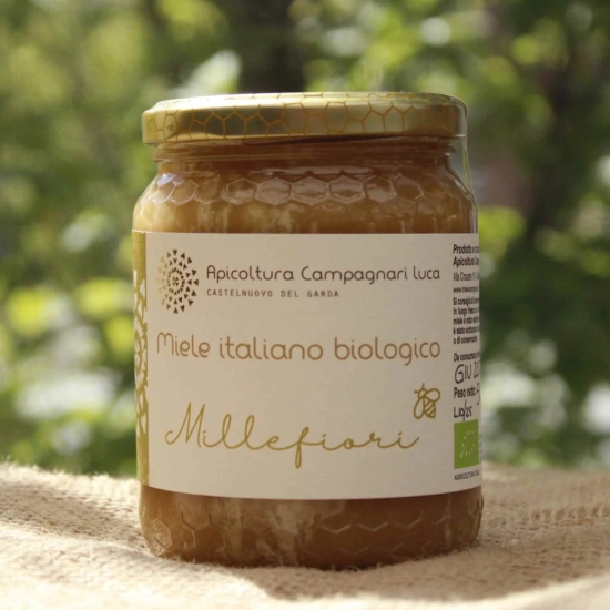 Włoski miód wielokwiatowy Biologiczny znad Gardy 500g - Campagnari Luca Castelnuovo del Garda