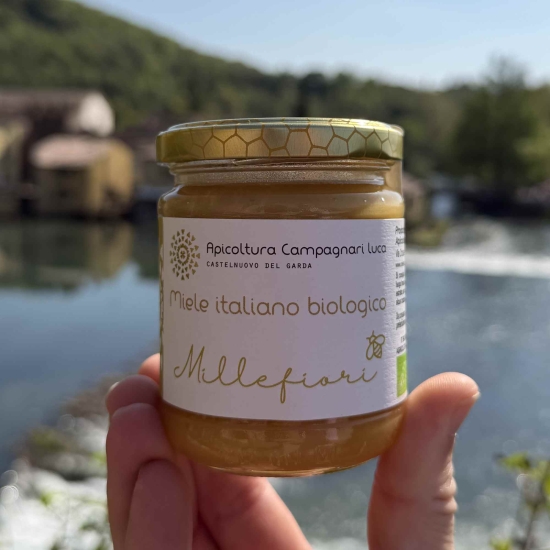 Włoski miód wielokwiatowy Biologiczny z nad Gardy 250g - Campagnari Luca Castelnuovo del Garda
