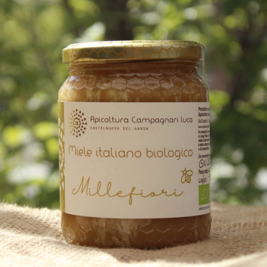 Włoski miód wielokwiatowy Biologiczny z nad Gardy 500g - Campagnari Luca Castelnuovo del Garda