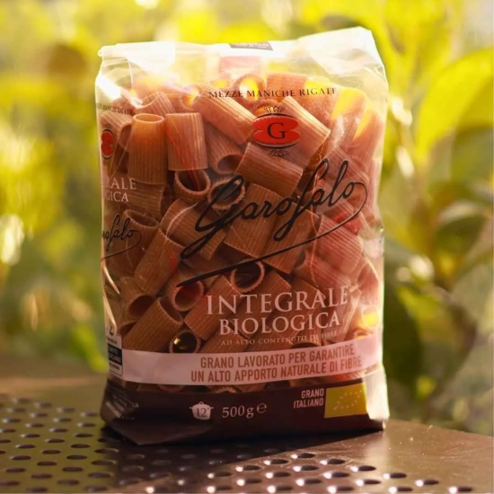 Makaron rigatoni pełnoziarnisty BIO 500g Garofalo Integrale Mezze Maniche Rigate