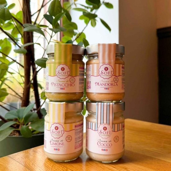 Zestaw 4 kremów SOFI - kokosowy/orzechowy/pistacjowy/cytrynowy