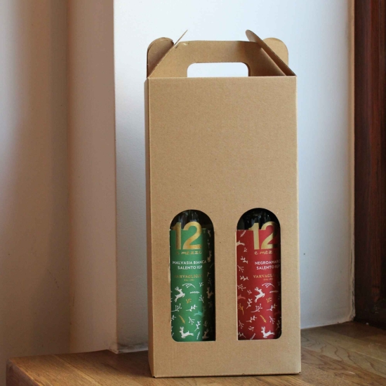 Zestaw 2 win białe/czerwone - Świąteczna chwila