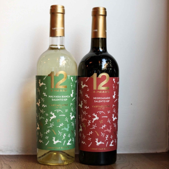 Zestaw 2 win białe/czerwone - Świąteczna chwila