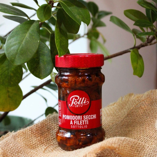 Suszone pomidory w oleju słonecznikowym 190g - POLLI - Pomodori Secchi a Filetti