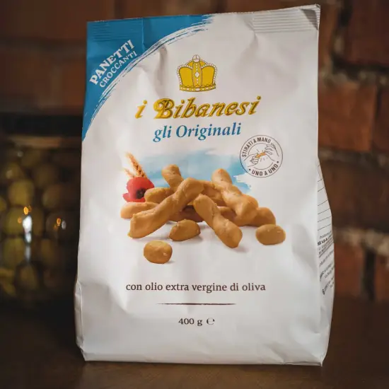 Chrupiące włoskie pieczywo z oliwą EVOO i sezamem 400g – i Bibanesi gli Originali