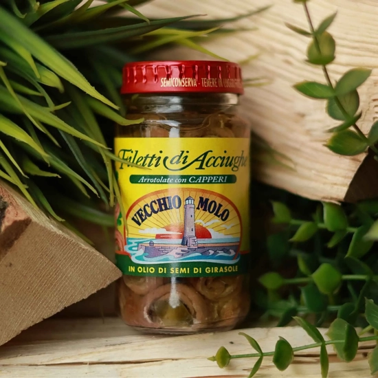 Anchois Rollowane z Kaparami - Filletti Arrotolate con CAPPERI