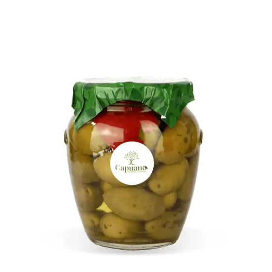 Oliwki GIGANTI z papryką i ziołami 550g CAPUANO - Bella Di Cerignola