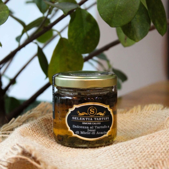 Toskański miód akacjowy z truflą letnią 110g PREMIUM - Dolcezza al Tartufo a base di Miele di Acacia