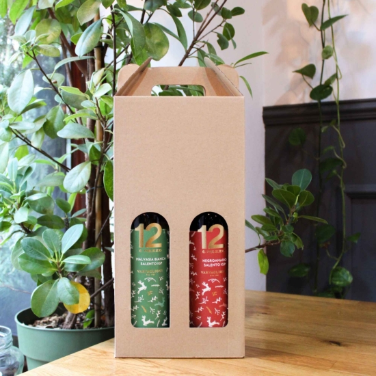 Zestaw 2 win białe/czerwone - Świąteczna chwila