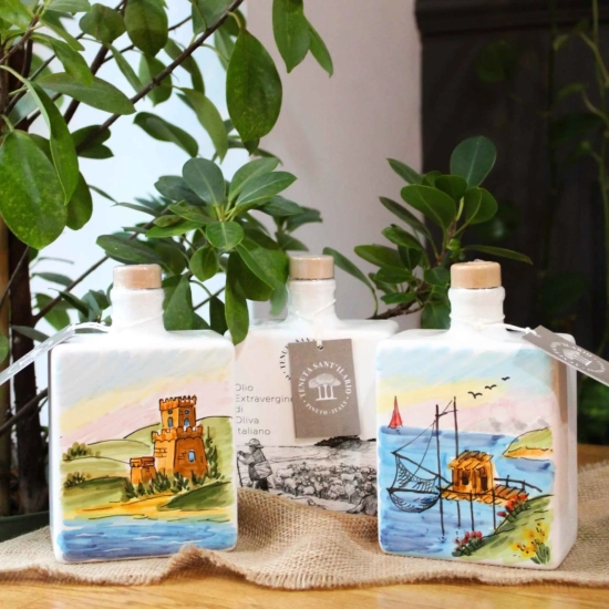 Oliwa z oliwek najwyższej kategorii SUPERIORE 500ml TENUTA - AMFORA CERAMICZNA RĘCZNIE MALOWANA