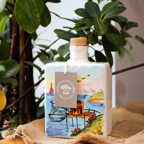 Oliwa z oliwek najwyższej kategorii SUPERIORE 500ml TENUTA - AMFORA CERAMICZNA RĘCZNIE MALOWANA