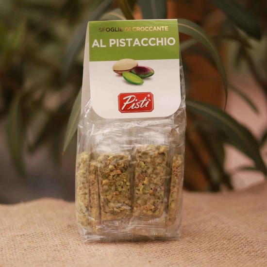 Krakersy z Sycylijskich pistacji 150g - Pisti - Sfoglie di Croccante al Pistacchio