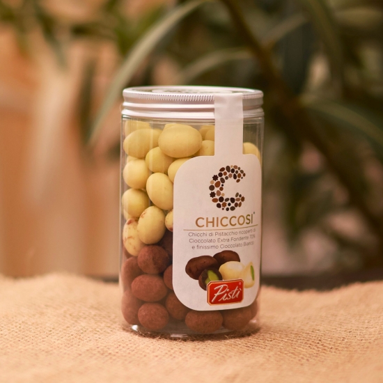 Sycylijskie Pistacje w białej i ciemnej czekoladzie MIX - PISTI
