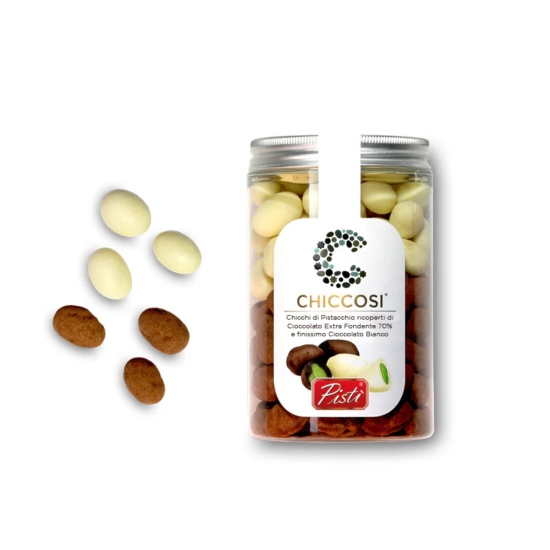 Sycylijskie Pistacje w białej i ciemnej czekoladzie MIX - PISTI