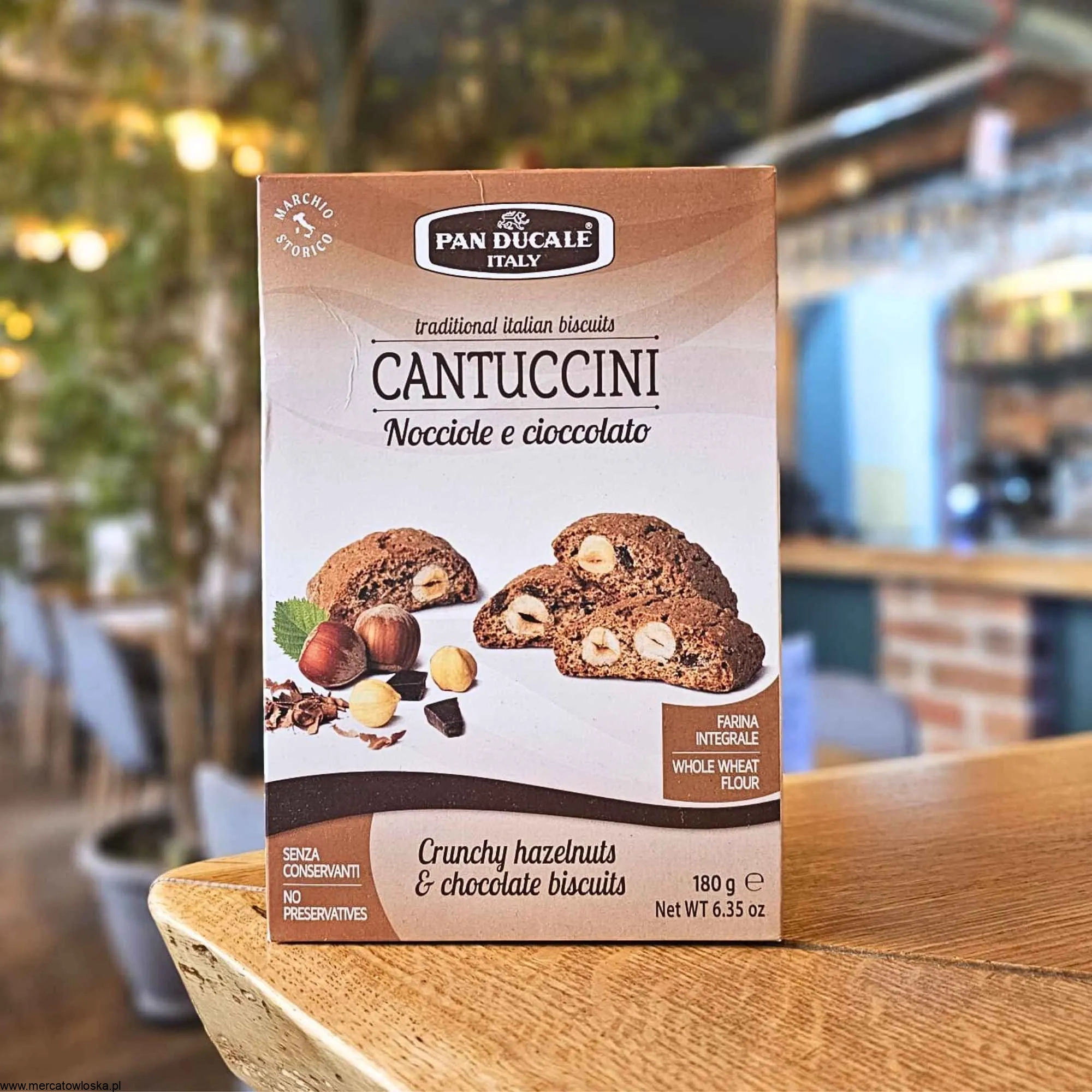 Pudełko cantuccini Pan Ducale z orzechami laskowymi i czekoladą