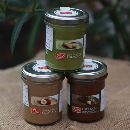 Zestaw 3 kremów PISTI - pistacjowy/czekolada/orzech