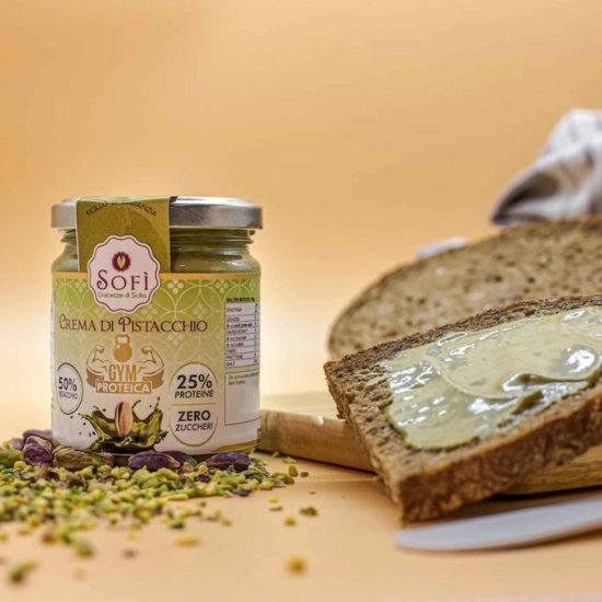 Wysokobiałkowy Krem Pistacjowy 50% 0 CUKRU PREMIUM - Crema Al Pistacchio SOFI Bronte
