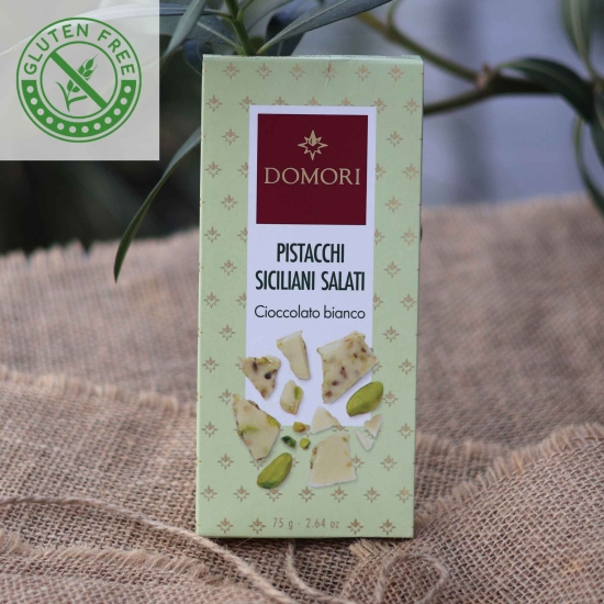 Biała czekolada z Sycylijskimi solonymi pistacjami - Pistacchi Siciliani salati Cioccolato bianco