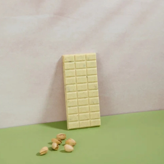 Biała czekolada z prażonymi pistacjami - VANINI - Cioccolato bianco e granella di pistacchio salata