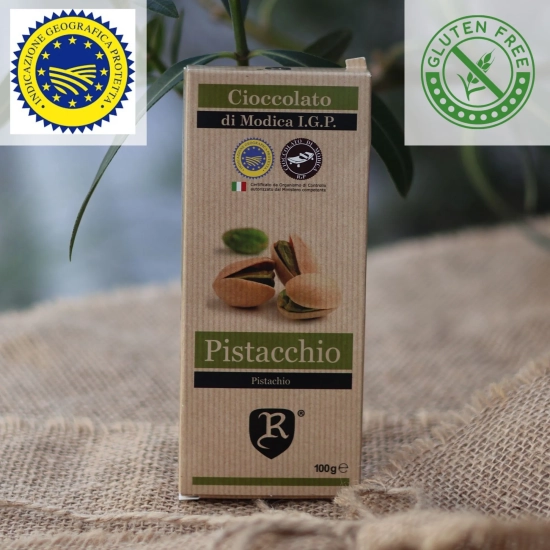 Czekolada certyfikowana IGP z pistacjami - Cioccolato di Modica I.G.P. Pistacchio