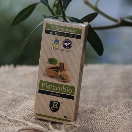 Czekolada certyfikowana IGP z pistacjami - Cioccolato di Modica I.G.P. Pistacchio