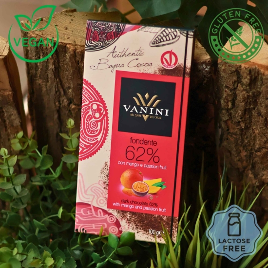 Ciemna czekolada z mango i marakują VANINI 100g - Fondente con mango e passion friut VANINI
