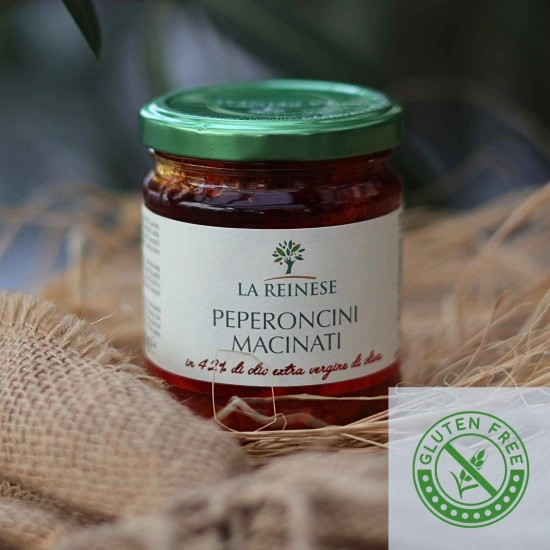 Pasta z papryczki chilli z czosnkiem w oliwie extra vergine 170g - Peperoncini Macinati LA REINESE