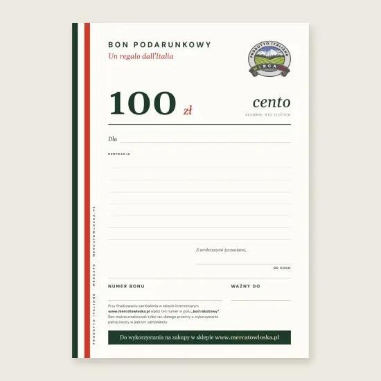 Bon podarunkowy Mercato Tricolore 100 zł