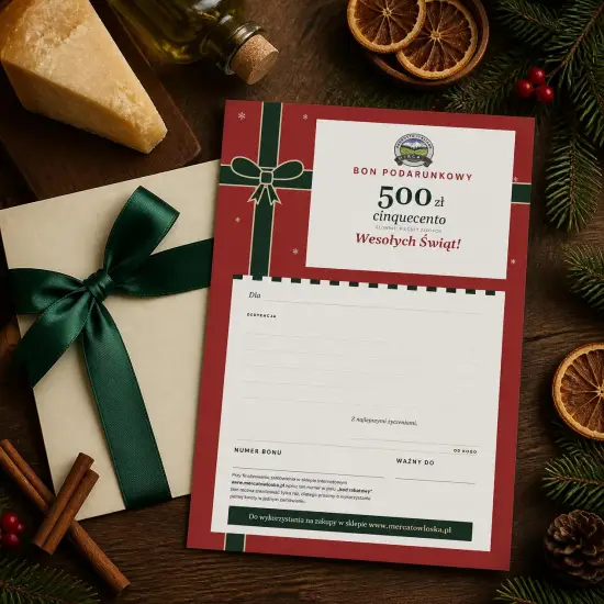 Bon podarunkowy Mercato Natale 500 zł na świątecznym stole