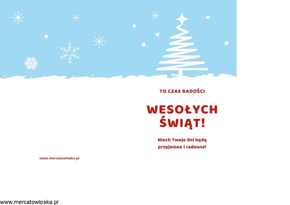 Kartka świąteczna z dedykacją – Błękitna